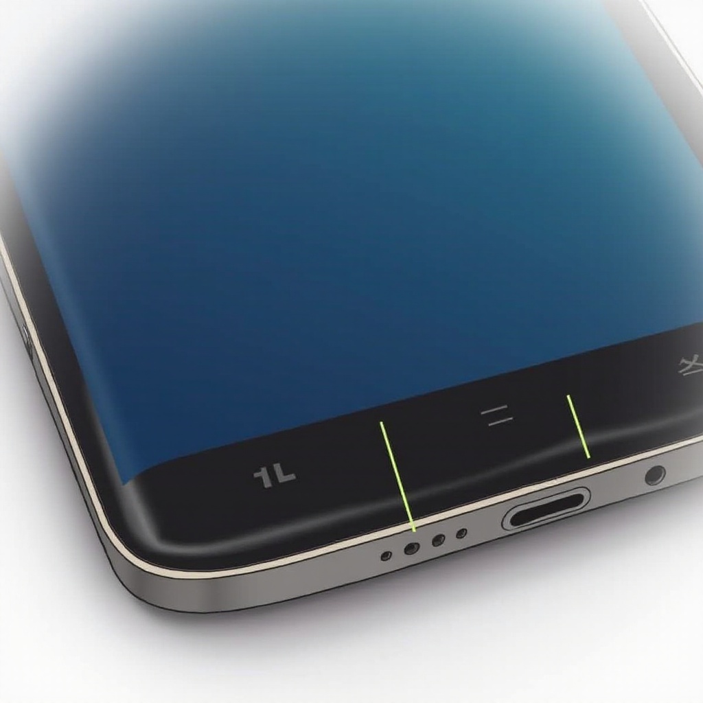 3 вертикальные линии внизу телефона Samsung