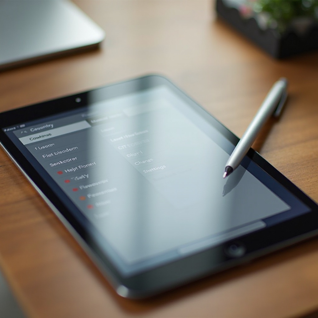 как изменить страну на iPad